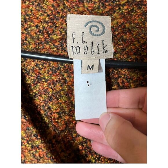 Vintage F.L Malik Tweed Long Line Coat Size M - Picture 6 of 9